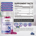 duwhot Calcium Citrate Gummies, Chewable Calcium Citrate 1000mg For Bone, Muscle & Immune Support, High Absorption Calcium Supplements for Women & Men, Kids, Blueberry Flavor,Vegan, Organic, 120 Chews