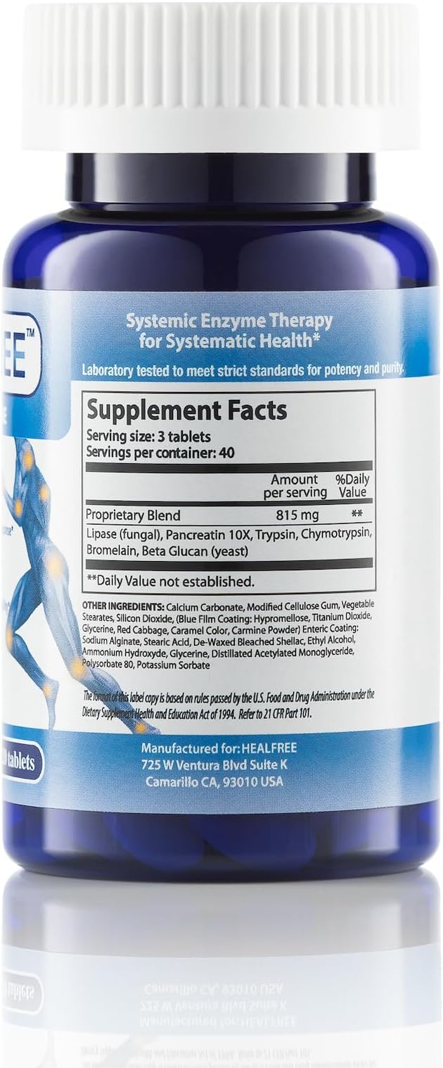 Systemic Enzyme Supplement • Advanced 5-in-1 Formula with Bromelain & Pancreatin • Supports Joint, Muscle & Immune Health • 120 Capsules