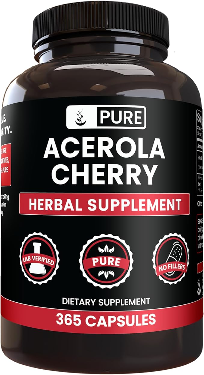 PURE ORIGINAL INGREDIENTS Acerola Cherry (365 Capsules) No Magnesium Or Rice Fillers, Always Pure, Lab Verified