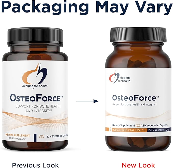 Designs for Health OsteoForce - Premium Bone Support Supplement - Highly Absorbable Nutrients Calcium Malate, Magnesium, Zinc Bisglycinate Chelate, Vitamins D + K - Non-GMO, Soy Free (120 Capsules)