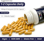 WOW Supplements CoQ10 100 mg with Hawthorn Berry - High Absorption CoQ10 100mg for Energy Production, Heart and Cellular Health - Non-GMO, Gluten-Free Coenzyme Q10 100mg Supplement - 90 Capsules