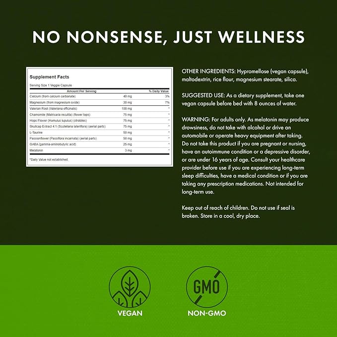 Swanson Sleep Essentials Includes GABA and Melatonin - 60 Veg Capsules