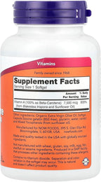 Now Foods Beta Carotene (Natural) - 180 Softgels