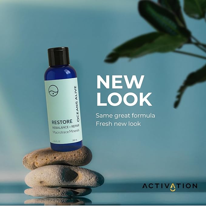 Restore - Rebalance + Repair Liquid Drops – Ionic Trace Mineral Solution for Hydration, Electrolytes & Mineral Supplement Support, Mineral Rich Liquid Trace Elements, 8.4 fl oz