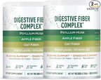 Psyllium Husk Powder 4in1 Digestive Fiber Supplement - Gut Health, Bloat Relief for Women and Men, Soluble and Insoluble Psyllium Husk Fiber Powder, Vitamin B2 - Vegan, Unflavored, Sugar-Free, 2-PACK