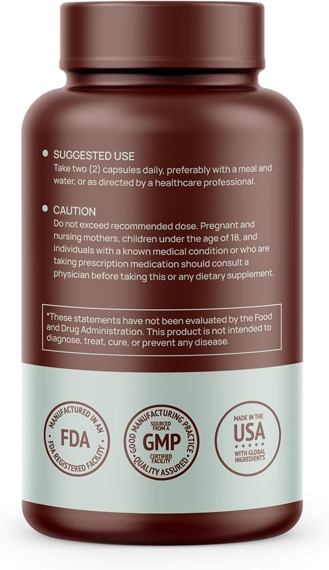 Lions Mane Supplement Capsules, Lions Mane Mushroom for Immune Support, Memory & Focus Supplement, 1000mg per Serving, Non-GMO Vegan, 120 Capsules, 2 Month Supply