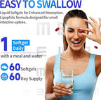6-in-1 Eye Supplement with Lutein 40mg, Zeaxanthin 10mg, Eye Health Support Supplement for Adults – Blue Light Protection, Macula Support & Eye Strain Relief – 60 Softgels