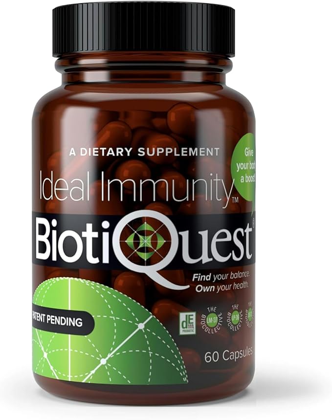 BiotiQuest Ideal Immunity Probiotics to Balance Your Gut and Build Immune System Resilience, 12 Billion CFU, Non-GMO, and Gluten Free, 60 Capsules