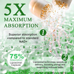 NAD Supplement, Nicotinamide Riboside, NAD 910MG Liposomal Supplements for Women & Men, NAD+ Supplement for Anti Aging and Cell Regeneration -120 Capsules