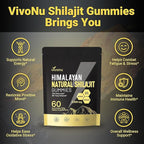VivoNu Shilajit* Gummies,Pure Himalayan* micronutrient Supplement, Himalayan Premium Ingredient with Shilajit, Ashwagandha, Gokshura, Fulvic Acid & 85+ Trace Minerals I for Men & Women (3000MG/1 Bag)