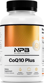 Nature's Pure Blend CoQ10 Plus – Antioxidant Formula with Arjuna & Shankhpushpi – CoQ10 Ubiquinol for Circulation, Blood Flow & Energy – Coenzyme Q10 Supplement for Immune System – 60 Capsules