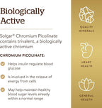 Solgar Chromium Picolinate 200 mcg, 180 Vegetable Capsules - Supports Healthy Blood Sugar Metabolism - Non-GMO, Vegan, Gluten Free, Dairy Free, Kosher - 180 Servings