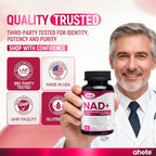 NAD Supplement with L-Ergothioneine, PQQ, Vitamin B6, and NMNH Supplement - for Cellular Health, Energy Support and Healthy Aging for Women & Men - Vegetarian, Non-GMO, Gluten Free- 90 Capsules
