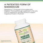 Magnesium L Threonate, Magtein, Sleep and Cognitive Support – High Absorption – Most Bioavailable Form of Magnesium – 2,000 mg – 120 Capsules