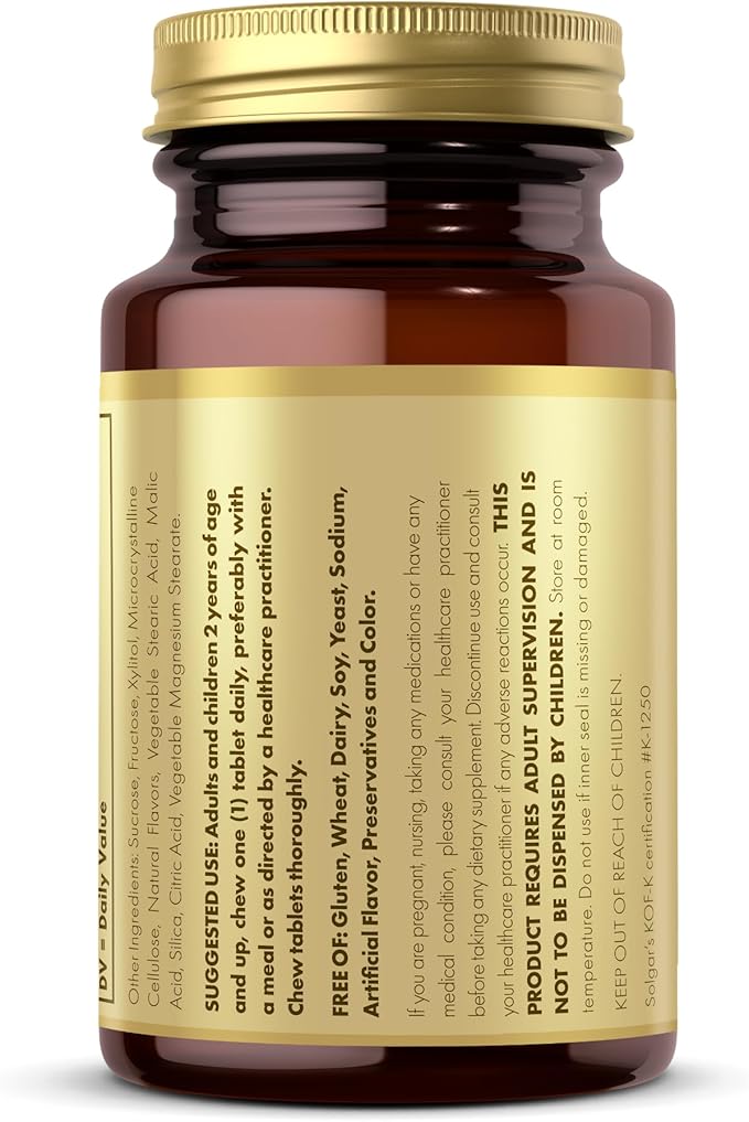 Solgar Vitamin D3 (Cholecalciferol) 25 mcg (1000 IU), Natural Strawberry Banana Swirl - 100 Chewable Tablets - Non-GMO, Kosher - 100 Servings (Pack of 2)