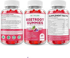 Beetroot Gummies with Grape Seed, Niacin, CoQ10, Vitamin C, B12, L-Citrulline & L-Arginine, Antioxidant Support, Sugar-Free Beet Root Supplement for Women & Men, 60 Count