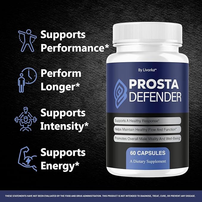 ProstaDefender - Official ProstaDefender Capsules Support Supplement Premium Advanced Natural Formula Daily Pills Multivitamin for Overall Health & Wellness, 60 Capsules for 1 Month