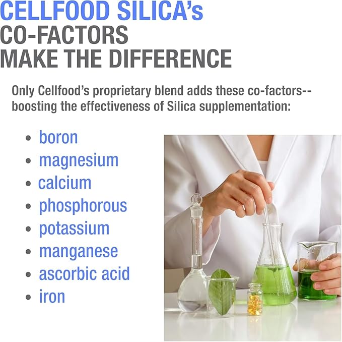 Cellfood Essential Silica Anti-Aging Formula, 4 fl oz, 2 Pack - Supports Healthy Bones, Joints, Hair, Skin, Nails, Teeth & Gums - Easy to Absorb - Gluten Free, Thiaminase Free, Non-GMO - 80-Day Supply