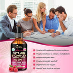 VivoNu 10,000MCG Biotin Vitamin B7, Vitamins B Complex Liquid Drops, Vitamin B12 (6000 mcg), B6 B1, B2, B3, B5, and Methylfolate, Magnesium, Zinc, CoQ10, Raspberry Flavor, Natural Ingredient, Non GMO