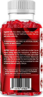 Vitamatic Methylfolate Gummies 1000 mcg – Active 5-MTHF Form – Natural Strawberry Flavor – Vegan, Non-GMO, Gluten Free – 60 Gummies