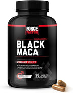 Force Factor Black Maca Root Supplement for Men, 1000mg Maca Negra Extract for Energy, Hormonal Balance & Vitality, Superior Absorption with BioPerine, 90 Capsules