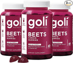 Goli Nutritional Supplement, Beets Cardio Gummy, 180 Count(3 Pack of 60), 100mg CoQ10 & Beet Root Extract - Gluten-Free, Vegan, Non-GMO, and Gelatin-Free. Nature's Great Superfood