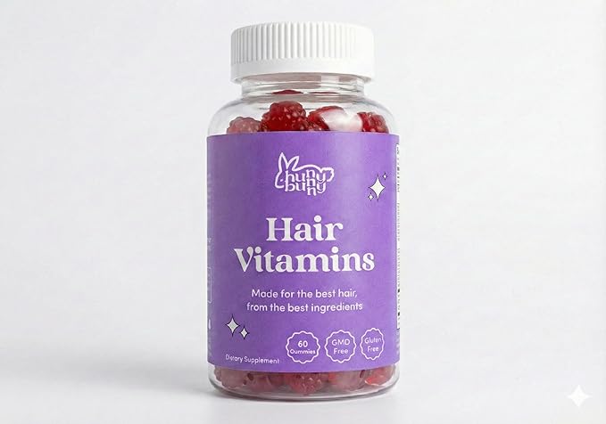 Hunny Bunny Hair Skin and Nails Gummies - Boosted Vegan biotin Vitamins for Women & Men Supports Faster Hair Growth, Stronger Nails, Healthy Skin, Extra Strength Boosted with Collagen, Made in USA