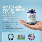 Sciatic Nerve Support Supplement, (120 Capsules) Advanced Formula with Alpha-Lipoic Acid and Vitamin B Complex, Supporting Mobility and Sciatic Nerve Health, Vegan