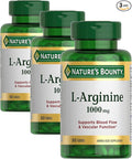 Nature's Bounty L-Arginine 1000mg for Supporting Blood Flow and Vascular Function – Non-GMO, Gluten Free, 50 Tablets (Pack of 3)