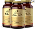 Solgar Chewable Calcium 500 mg - 120 Wafers, Pack of 3 - Promotes Musculoskeletal Health - Non-GMO, Vegan, Gluten, Wheat & Dairy Free, Kosher - 180 Total Servings