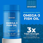 OMAPURE Wild Caught Omega-3 Supplements with High EPA & DHA (10 Bottles, 120 Softgels) - Burpless Formula Supports Heart & Joint Health, Promotes Brain Function