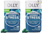 OLLY Ultra Strength Goodbye Stress Softgels, GABA, Ashwagandha, L-Theanine and Lemon Balm, Stress Relief Supplement - 60 Count (Pack of 2)