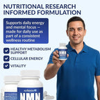 NMN Supplement 600 mg/Capsule Once Daily | 99% Pure Beta Nicotinamide Mononucleotide | Potent NAD⁺ Precursor | Supports Cellular Energy & Metabolism | Vegan, Non-GMO, Third-Party Tested & Gluten-Free