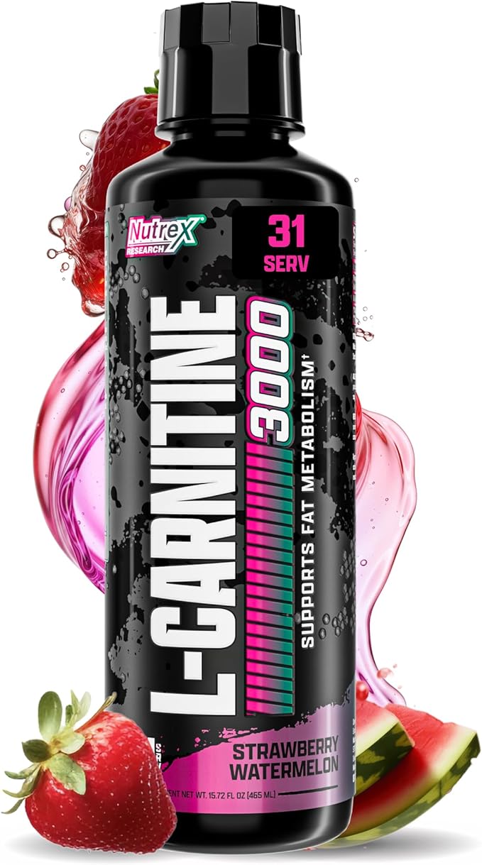 Nutrex Research Liquid Carnitine 3000 | (Strawberry Watermelon) | Premium L Carnitine Liquid, Stimulant Free 31 Servings
