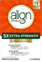 Align Probiotic Extra Strength, Probiotics for Women and Men, #1 Doctor Recommended Brand‡, 5X More Good Bacteria to Help Support a Healthy Digestive System*, 21 Capsules
