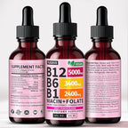 (2 Pack) Vitamin B12 and B6 Liquid Drops, B12 Sublingual Vitamin B Complex - B 12 Vitamin 5000mcg - B12 Methylcobalamin for Energy, Brain, and Heart Support with 27,200 mcg, Fruit Punch, 80 Servings