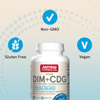 Jarrow Formulas - DIM + CDG Veggie Capsules - - DIM & CDG Supplement - for Hormone Balance - Non-GMO - Gluten Free,30 Count (Pack of 2)