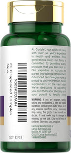 Carlyle Grape Seed Extract | 120 Quick Release Capsules | Standardized Extract Complex with Polyphenols | Non-GMO, Gluten Free Supplement