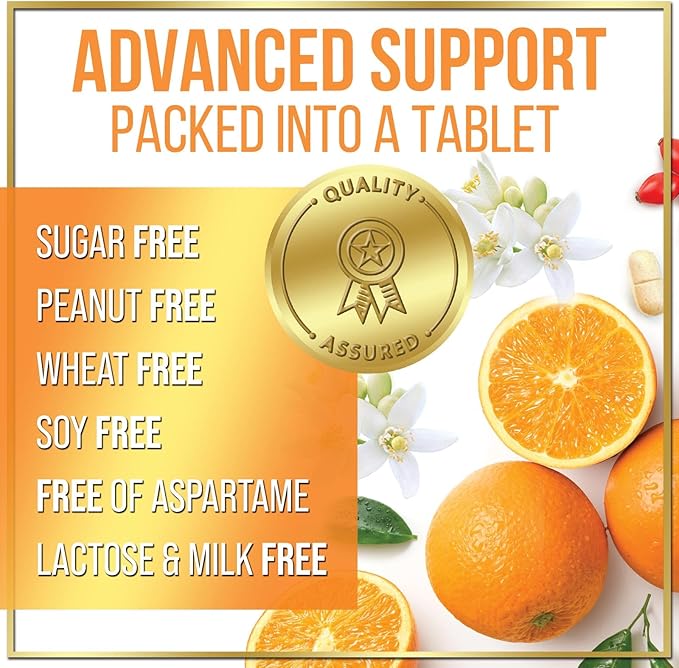 Vitamin C 1000mg Per Serving - Extra Strength with Rose Hips Bioflavonoids - Sugar Free Vitamin C Chewable Pills, Vit C Supplement for Immune Support & Antioxidant, USA Bottled - 120 Chewable Tablets