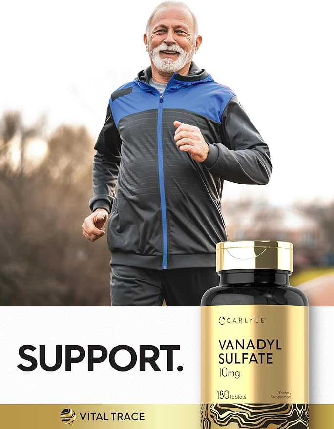 Carlyle Vanadyl Sulfate 10mg | 180 Tablet Capsules | with Chromium Picolinate | Vegetarian, Non-GMO, Gluten Free Supplement