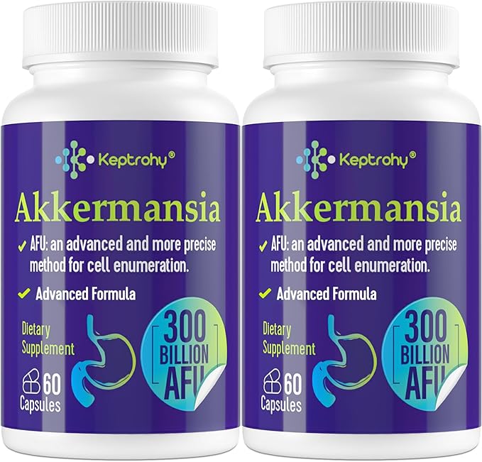 300 Billion AFU Akkermansia Probiotic for Women & Men, Akkermansia Muciniphila for More Akkermansia Production, Digestive, Gut & Immune, Gut Digestive Lining Function, 120 Count