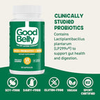GoodBelly Probiotic Capsules for Digestive Health & Iron Absorption | Vegan Probiotic Supplement with 10 Billion Live Cultures | Probiotics for Women & Men | 30 Capsules