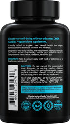 DHEA Micronized 200mg Complex with Pregnenolone 100mg Supplement for Men & Women with Ashwagandha, DIM, Magnesium, Boron, Calcium , Zinc, Vitamin D3, C and B6 Hormone Support - Made in USA 90 Capsules