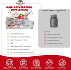 1000mg NAD+ Supplement Liquid with Organic Resveratrol, Nicotinamide Riboside & PQQ, CoQ10, ALA, Boost Energy Focus, DNA Repair & Activate Longevity Cells, NAD Resveratrol for Men & Women