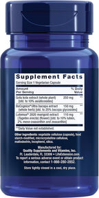 Life Extension Quick Brain Nootropic, Fast Thinking, Learning, Concentration, Lutein, zeaxanthin, gotu kola, bacopa, Gluten Free, Non-GMO, Vegetarian, 1 Daily, 30 Capsules