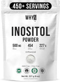 Inositol Powder 8oz, Natural Inositol Supplement for Ovarian Support, Fertility and Hormonal Balance, Pure Inositol Powder, Inositol Supplement for Energy, Brain Health, 454 Servings