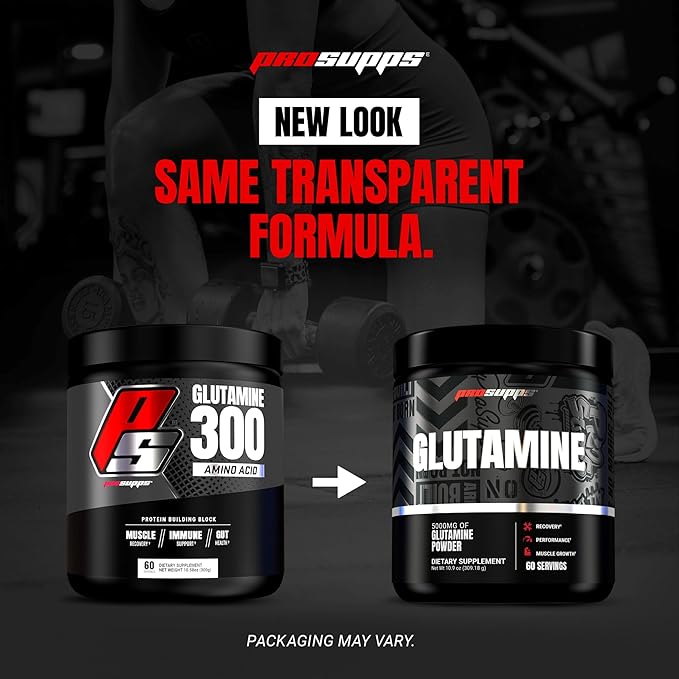 ProSupps Glutamine Powder for Men & Women - 5000mg L-Glutamine Workout Supplement for Muscle Recovery, Immune Support & Gut Health - Zero Sugar & Carbs, Gluten-Free - Unflavored, 60 Serving