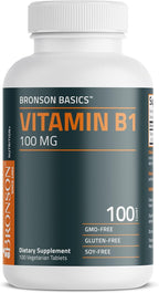 Bronson Vitamin B1 100mg, Non-GMO, 100 Vegetarian Tablets