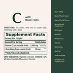 Nature’s Bounty Vitamin C + Rose HIPS, Immune Support, 1000mg Vitamin C, Coated Caplets, 1 Serving per Day, Vegetarian Caplets, 100 Ct