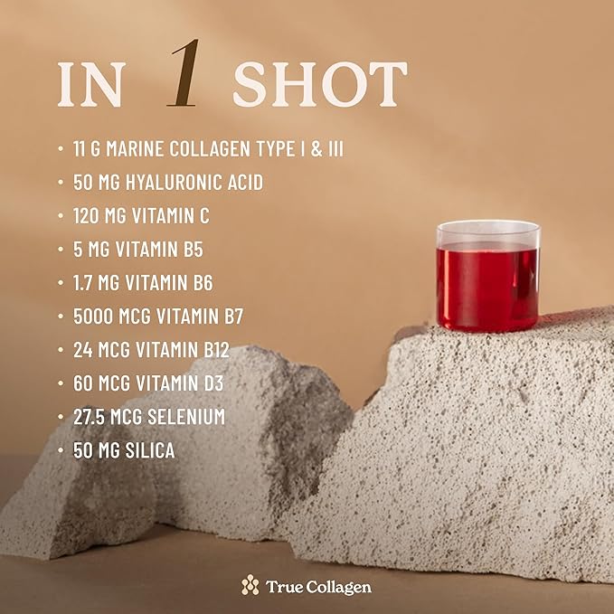 True Collagen Marine | 11,000 mg Hydrolyzed Collagen Liquid Supplement - 2 x 500 ml (1,000 ml), 40 Day Supply | Hyaluronic Acid, Biotin and Vitamin C for Healthy Hair, Skin and Nails | Sugar-Free